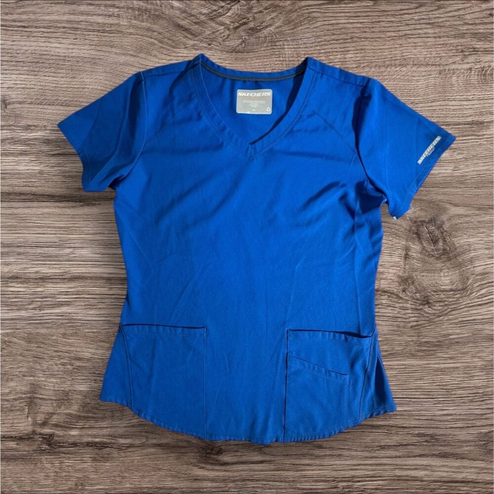 NWOT Skechers Womens Scrub Top Shirt Size M Blue Healthcare Nursing Medical‎